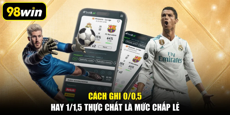 Cách ghi 0/0,5 hay 1/1,5 thực chất là mức chấp lẻ